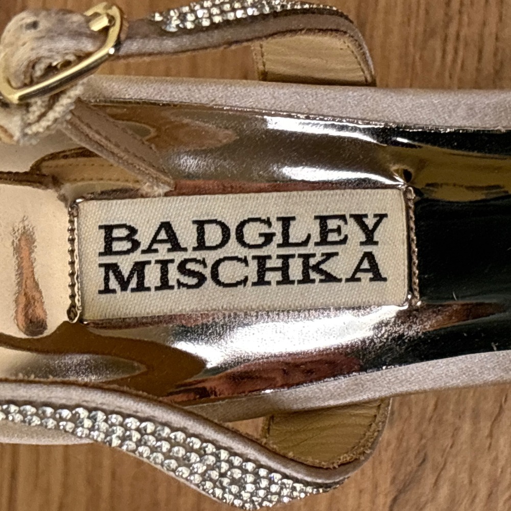 BADGLEY MISCHKA Rennie Statement Stiletto Heel Nude Women Size 6.5 Formal Party - Picture 2 of 14